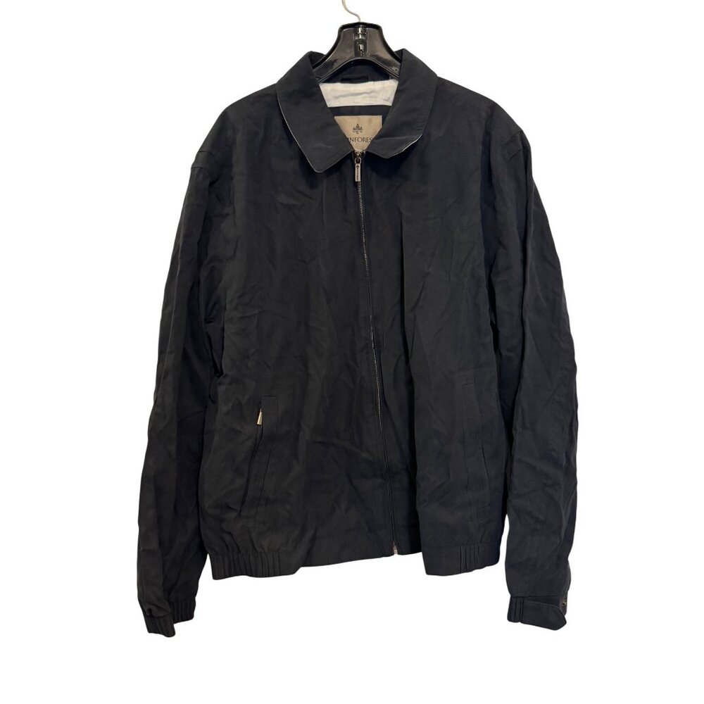 Vintage Rainforest Mens XL Black Full-Zip Jacket Lightweight Casual Outerwear